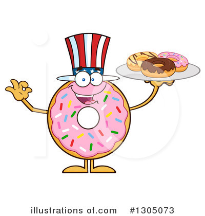 Royalty-Free (RF) Pink Sprinkle Donut Clipart Illustration by Hit Toon - Stock Sample #1305073