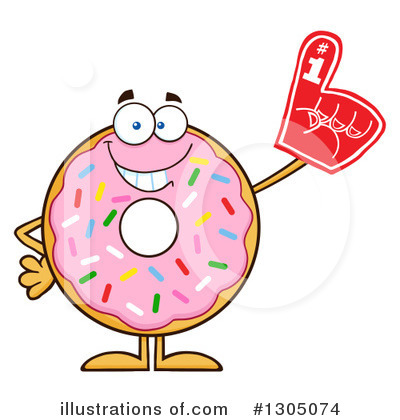 Pink Sprinkled Donut Clipart #1305074 by Hit Toon