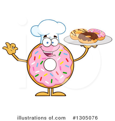 Royalty-Free (RF) Pink Sprinkle Donut Clipart Illustration by Hit Toon - Stock Sample #1305076