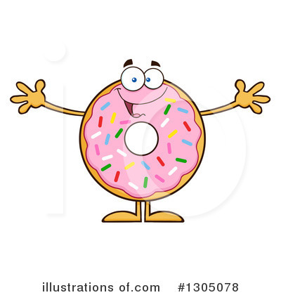 Pink Sprinkled Donut Clipart #1305078 by Hit Toon