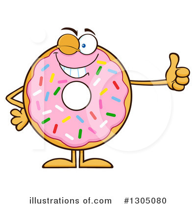 Pink Sprinkle Donut Clipart #1305080 by Hit Toon
