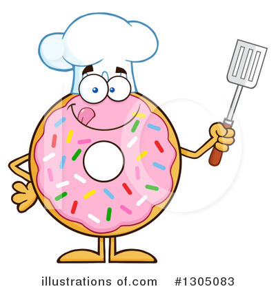 Pink Sprinkle Donut Clipart #1305083 by Hit Toon
