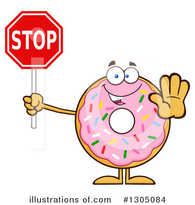 Royalty-Free (RF) Pink Sprinkle Donut Clipart Illustration by Hit Toon - Stock Sample #1305084