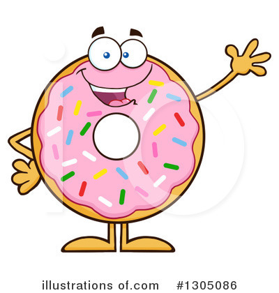 Pink Sprinkle Donut Clipart #1305086 by Hit Toon