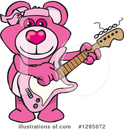 Royalty-Free (RF) Pink Teddy Bear Clipart Illustration by Dennis Holmes Designs - Stock Sample #1285072