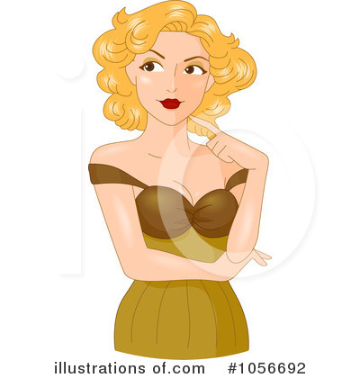 Royalty-Free (RF) Pinup Woman Clipart Illustration by BNP Design Studio - Stock Sample #1056692