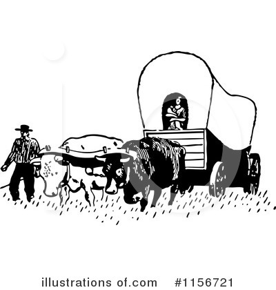 Covered Wagon Clipart #1156721 by BestVector