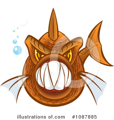Royalty-Free (RF) Piranha Clipart Illustration by Paulo Resende - Stock Sample #1087885