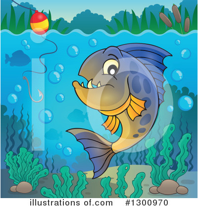 Royalty-Free (RF) Piranha Clipart Illustration by visekart - Stock Sample #1300970