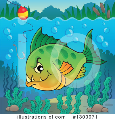 Royalty-Free (RF) Piranha Clipart Illustration by visekart - Stock Sample #1300971
