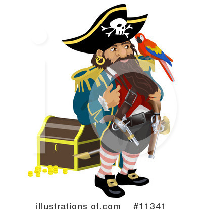 Royalty-Free (RF) Pirate Clipart Illustration by AtStockIllustration - Stock Sample #11341