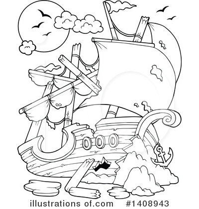 Royalty-Free (RF) Pirate Clipart Illustration by visekart - Stock Sample #1408943