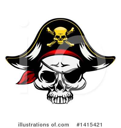 Pirate Skull Clipart #1415421 by AtStockIllustration