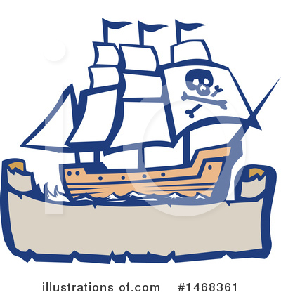 Pirate Ship Clipart #1468361 by patrimonio