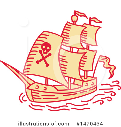 Pirate Ship Clipart #1470454 by patrimonio