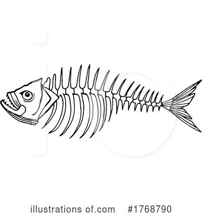 Fish Skeleton Clipart #1768790 by Vector Tradition SM