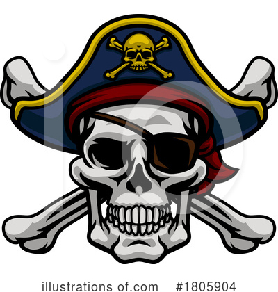 Pirate Skull Clipart #1805904 by AtStockIllustration