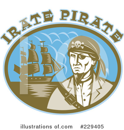 Royalty-Free (RF) Pirate Clipart Illustration by patrimonio - Stock Sample #229405