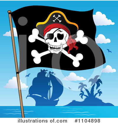 Royalty-Free (RF) Pirate Flag Clipart Illustration by visekart - Stock Sample #1104898