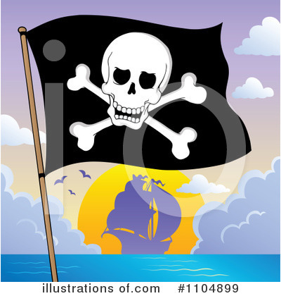 Royalty-Free (RF) Pirate Flag Clipart Illustration by visekart - Stock Sample #1104899
