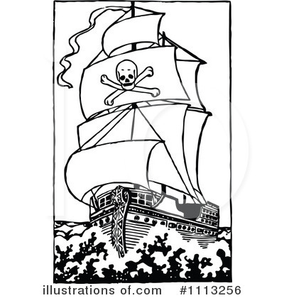 Royalty-Free (RF) Pirate Ship Clipart Illustration by Prawny Vintage - Stock Sample #1113256