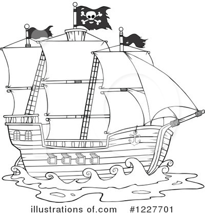 Royalty-Free (RF) Pirate Ship Clipart Illustration by Hit Toon - Stock Sample #1227701