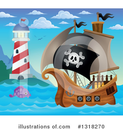 Royalty-Free (RF) Pirate Ship Clipart Illustration by visekart - Stock Sample #1318270