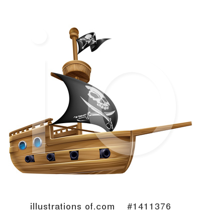 Pirate Flag Clipart #1411376 by AtStockIllustration