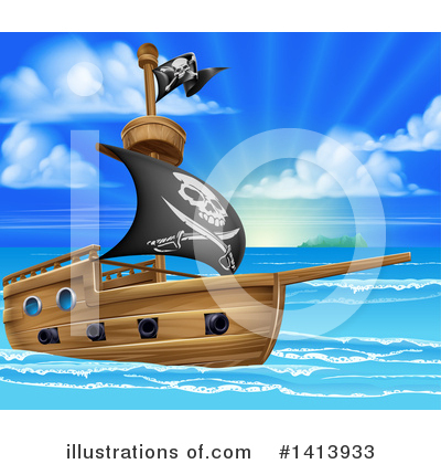 Pirate Flag Clipart #1413933 by AtStockIllustration