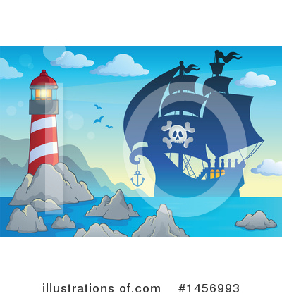 Royalty-Free (RF) Pirate Ship Clipart Illustration by visekart - Stock Sample #1456993