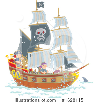 Royalty-Free (RF) Pirate Ship Clipart Illustration by Alex Bannykh - Stock Sample #1628115