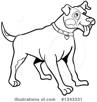 Royalty-Free (RF) Pitbull Clipart Illustration by LaffToon - Stock Sample #1343331