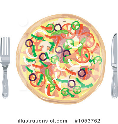 Royalty-Free (RF) Pizza Clipart Illustration by patrimonio - Stock Sample #1053762