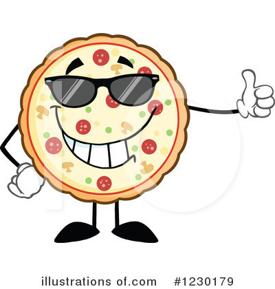 Royalty-Free (RF) Pizza Clipart Illustration by Hit Toon - Stock Sample #1230179