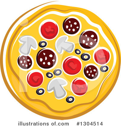 Royalty-Free (RF) Pizza Clipart Illustration by Vector Tradition SM - Stock Sample #1304514