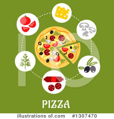 Royalty-Free (RF) Pizza Clipart Illustration by Vector Tradition SM - Stock Sample #1307470