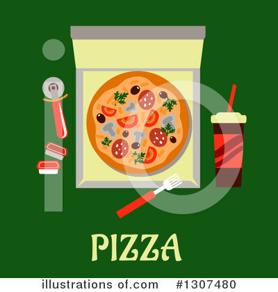 Royalty-Free (RF) Pizza Clipart Illustration by Vector Tradition SM - Stock Sample #1307480