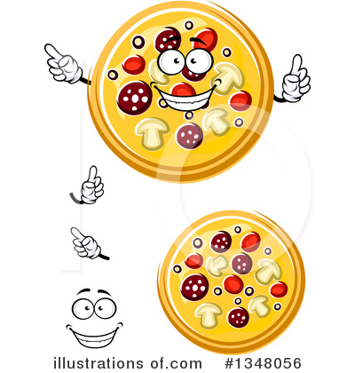 Royalty-Free (RF) Pizza Clipart Illustration by Vector Tradition SM - Stock Sample #1348056
