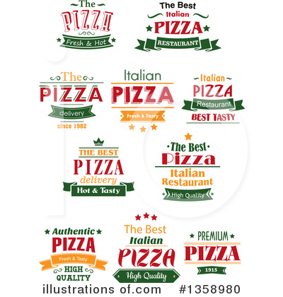 Royalty-Free (RF) Pizza Clipart Illustration by Vector Tradition SM - Stock Sample #1358980