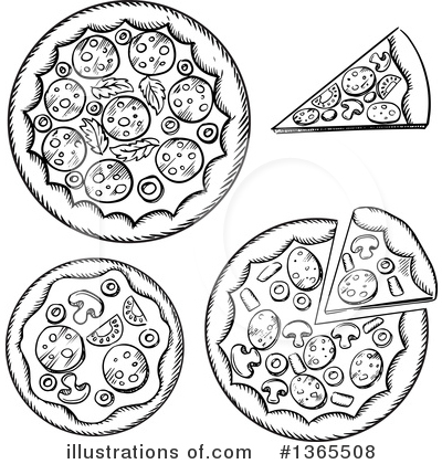 Royalty-Free (RF) Pizza Clipart Illustration by Vector Tradition SM - Stock Sample #1365508