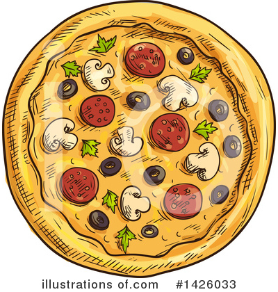 Royalty-Free (RF) Pizza Clipart Illustration by Vector Tradition SM - Stock Sample #1426033