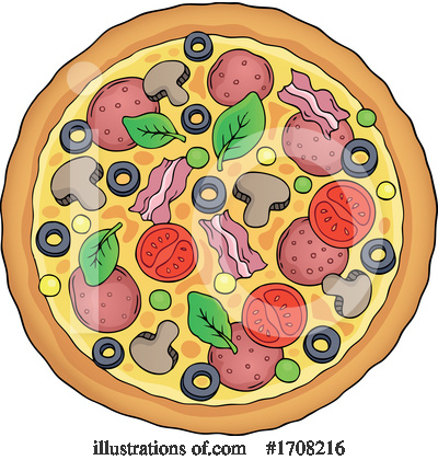 Royalty-Free (RF) Pizza Clipart Illustration by visekart - Stock Sample #1708216