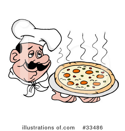 Royalty-Free (RF) Pizza Clipart Illustration by LaffToon - Stock Sample #33486