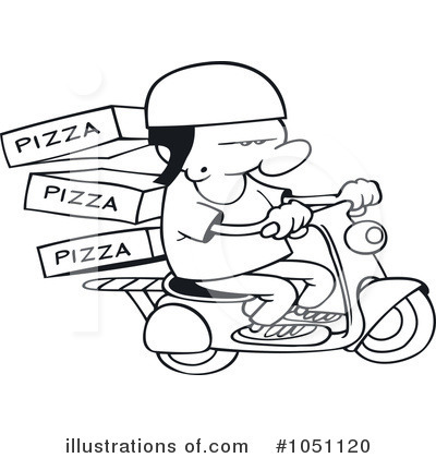 Royalty-Free (RF) Pizza Delivery Clipart Illustration by gnurf - Stock Sample #1051120