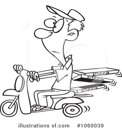 Royalty-Free (RF) Pizza Delivery Clipart Illustration by toonaday - Stock Sample #1060039