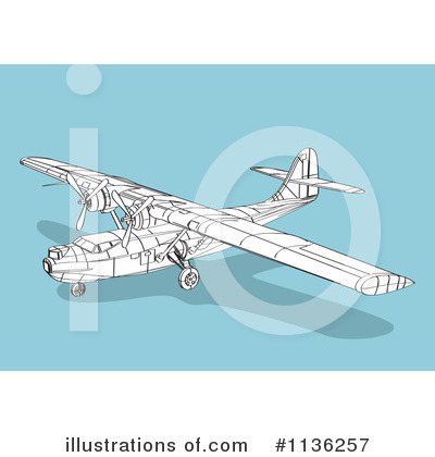 Royalty-Free (RF) Plane Clipart Illustration by patrimonio - Stock Sample #1136257