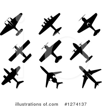Royalty-Free (RF) Plane Clipart Illustration by Vector Tradition SM - Stock Sample #1274137