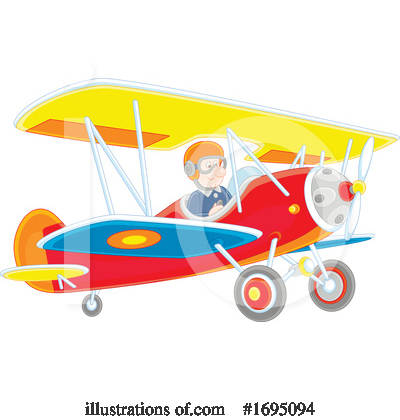 Royalty-Free (RF) Plane Clipart Illustration by Alex Bannykh - Stock Sample #1695094