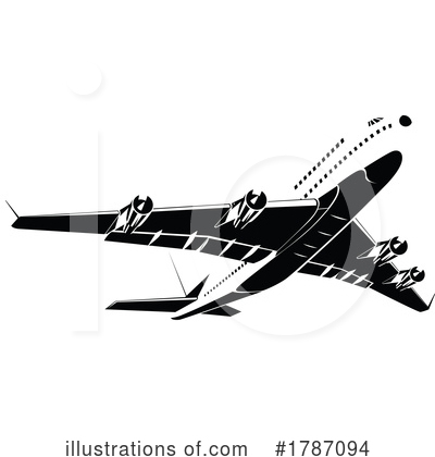 Royalty-Free (RF) Plane Clipart Illustration by patrimonio - Stock Sample #1787094