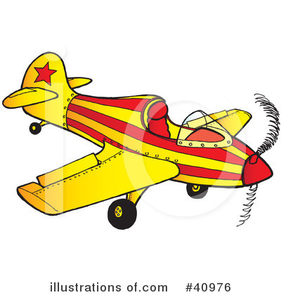 Royalty-Free (RF) Plane Clipart Illustration by Snowy - Stock Sample #40976